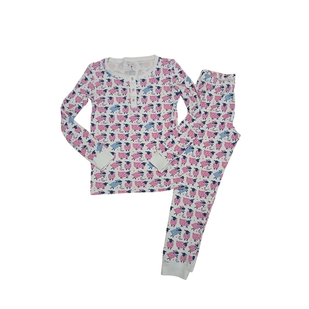Roller Rabbit Kids Pink Sammy The Sheep 2pc Pima Cotton Pajamas Girls 10